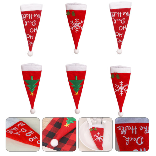 6 housses de rangement pour couverts de Noël, protections 1