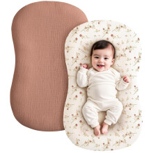 Breathable Baby Bed Sheet 2 Pieces Unisex Pram Compatible Infant Crib Sheet Set With Removable Cover