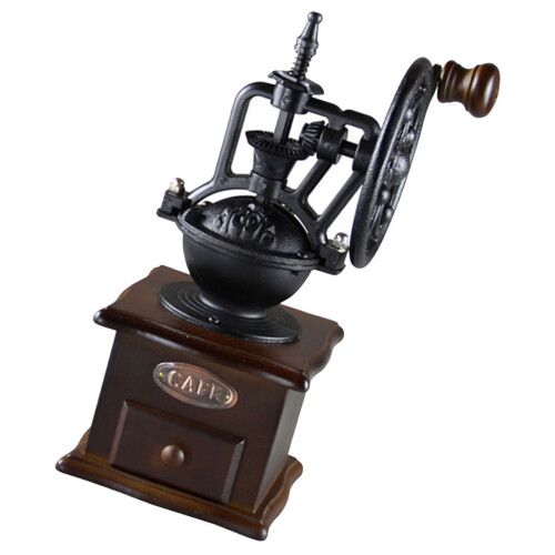 wooden manual coffee grinder hand crank mill for kitchen use