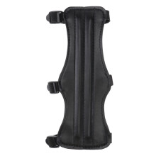 pu leer verstelbare boogschietarmband met drievoudige (zwart)
