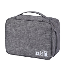 reisetasche polyester für kabel, usb-stick, powerbank, geräte (grau)
