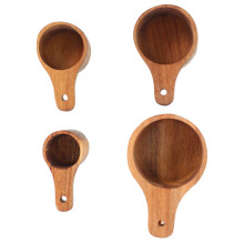 4 holzlöffel zum backen für , tee, gewürze, proteinpulver