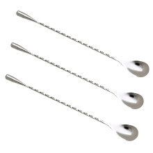 3-teiliger -Cocktailrührspatel 30 cm mit Spiral-Design