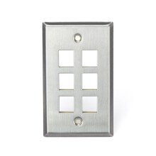 Leviton QuickPort Wallplate Single Gang 6 portos rozsdamentes acl 43080-1S6