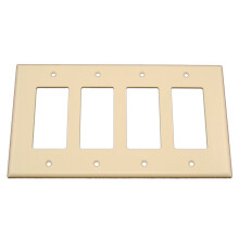 Leviton 4-Gang Decora/GFCI-Gerte-Wandplatte, mittelgroe Duroplast-Gertehalterung 80612-T, helle Mandel