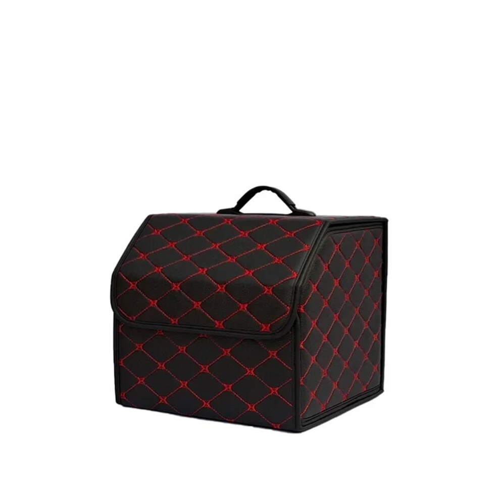 Car Trunk Organizer Box Leather Folding Storage Bag Large Capacity Auto Tool Organizer Size S Red 9393856369911
