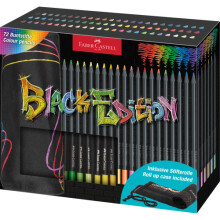 Buntstift - FABER-CASTELL - Black Edition - 72 Buntstifte - Bruchfeste Mine - Schwarzes Holz