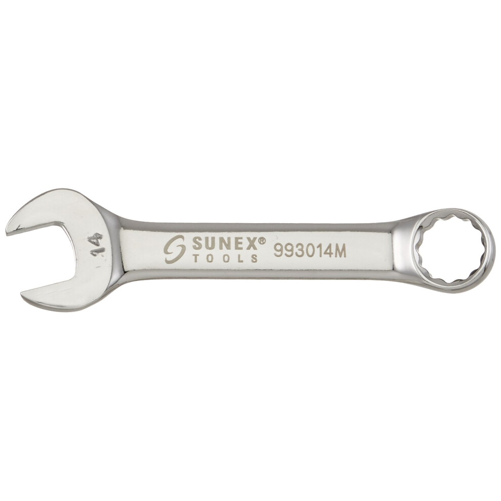 Sunex 993014M 14 Mm Fully Polished Stubby Combination Wrench 613364046203