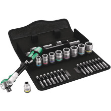 Wera 8100 SB 9 Zyklop Speed Multi-function Ratchet, Socket & Bit Set, 3/8" Drive, Imperial, 29pc, 05004049001