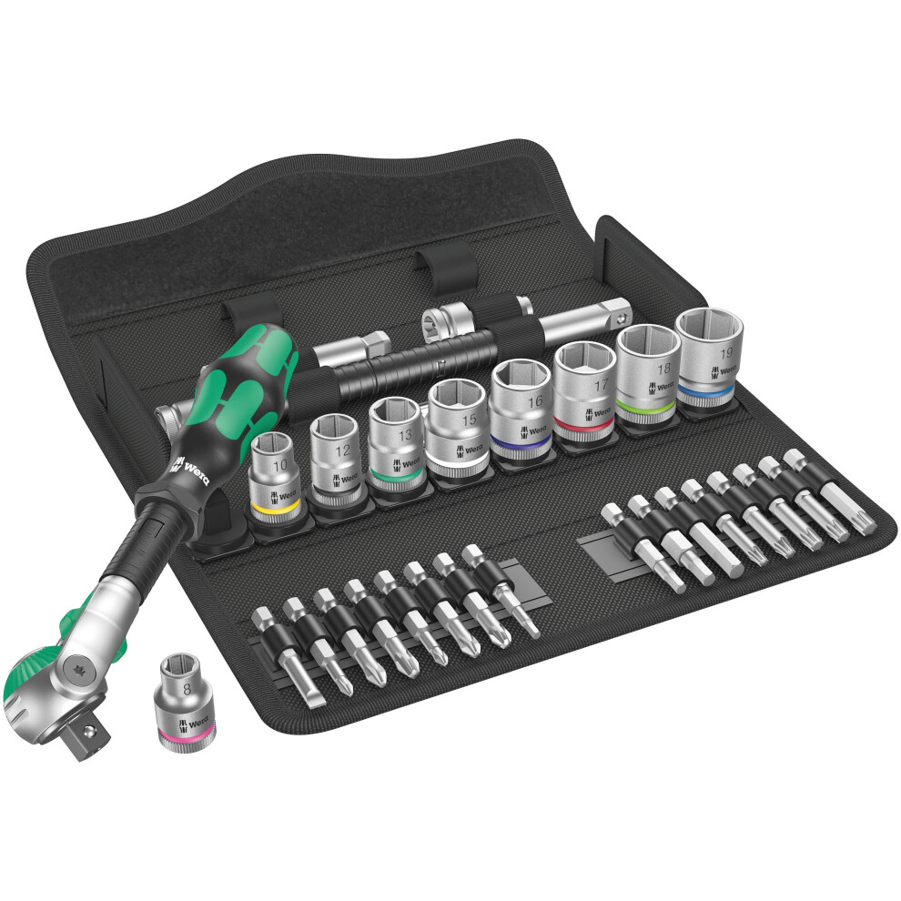 Wera 5004046001 8100 SB 6 Zyklop Speed Ratchet Metric Set 3/8in Drive