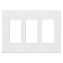 ENERLITES Skruel?s dekorationsv?gplade B?rnesikringsd?ksel St?rrelse 3-gang 4,68"""" H x 6,53"""" L Ubrydelig polykarbonat termoplast SI8833-W Blank