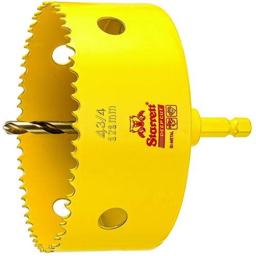 Starrett HSS Bi-Metall, DEEP Lochsäge mit Arbor, 121MM Durchmesser
