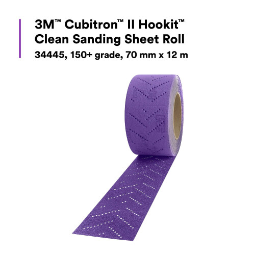 3M 3M Cubitron II Hookit Ρολό Αφρώδους Φύλλου, 34445, Πολλαπλές Τρύπες, 70 mm x 12 m, Βαθμός 150+ 2