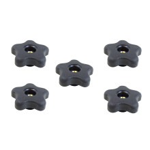 POWERTEC 5 Pack 5/16""""-18 5 Star Knoppen Schroefdraad Klemknoppen voor T Track & Tafelzaag Accessoires Featherboard Houtbewerking Jigs op Verstek