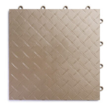 Big Floors RaceDeck Diamond Plate Design Duurzame in elkaar grijpende modulaire garagevloertegel (beige 12 stuks van 12 x 12"""" tegels)