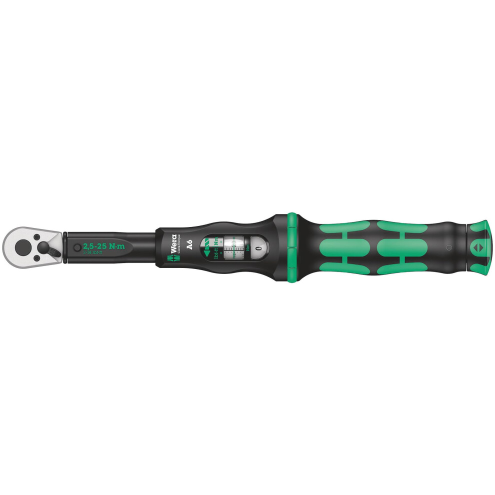 1 Pack - Wera 05075605001 Click Torque A 6 Adjustable Torque Wrench 1/4" Hex Dr 2.5-25Nm