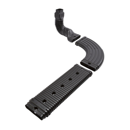 Downspout Extender, Adjustable Elbow, Black PVC, 15-In. -4631 1