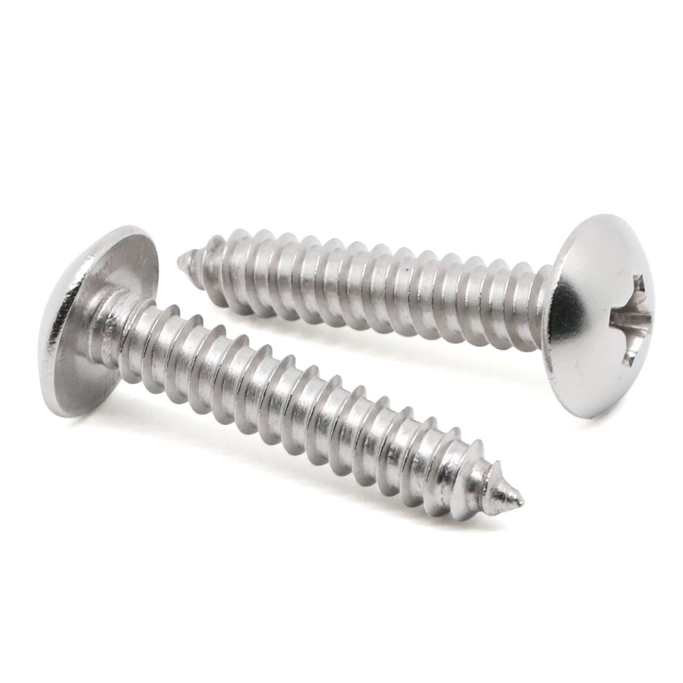 MewuDecor #8 x 1/2"""" Truss Head Self Tapping Wood Screws Sheet Metal Screws 304 Stainless Steel 18-8 100 PCS-image-OPC-PM95RXX-NEW