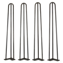 WEN TL28B Gambe da tavolo a forcina moderne da 28 pollici Mid-Century in raso nero, diametro 1/2
