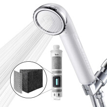 Pommeau de douche  filtre Miniwell avec tuyau mtallique L750-W Filtre  eau de douche avec triple filtration Cartouche remplaable limine 99 %