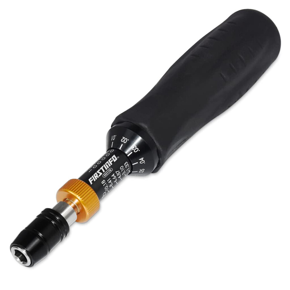 Firstinfo H5187 Precision Certified Limited Torque Screwdriver 10-50 In-Lbs With 1/4 Inch Universal Hex Bit Holder Quick Release Design And Extra T-H 636946342289