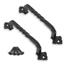 OVOV 2-pack ladugrdsdrr Draghandtag hrdvara fr trdgrdsportskjul i tr (6 tum)