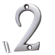 RCH Hardware 2352SC050 messinki, 2 tuuman korkea talon postilaatikon numero vastaavilla ruuveilla (2 satiinikromia)