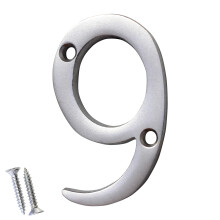 RCH Hardware 2359SC050 Messing 2-tommer h?j huspostkassenummer med matchende skruer (9 satin krom)