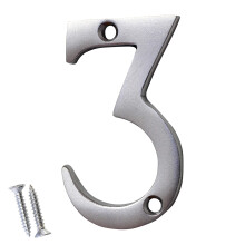 RCH Hardware 2353SC050 Messing 2-tommer h?j huspostkassenummer med matchende skruer (3 satin krom)