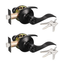 KNOBWELL 2 Pack Dvern pkov zmek s klcem vstupnch dver Cern Kliky dver Pcka pro venkovn/vnitrn dvere Matn cern Ruzn klce oboustrann p
