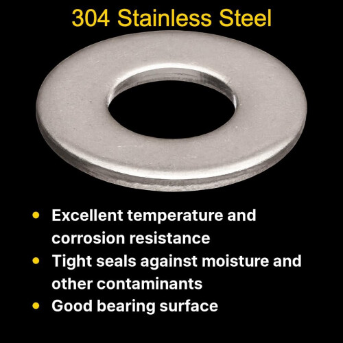 BCP Fasteners 100 Antal #8 rustfrit st?l SAE flade skiver (BCP665) 2