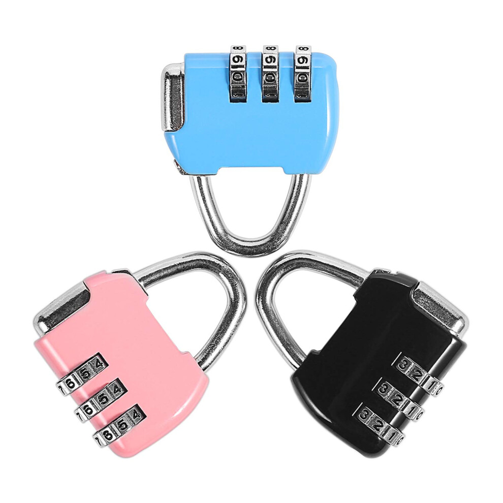 3 Pack Combination Lock 3 Digit Padlock Resettable And Waterproof For School Gym Suitcases Locker Luggage Briefcases Computer Bags Schoolbags Ba 791276010540
