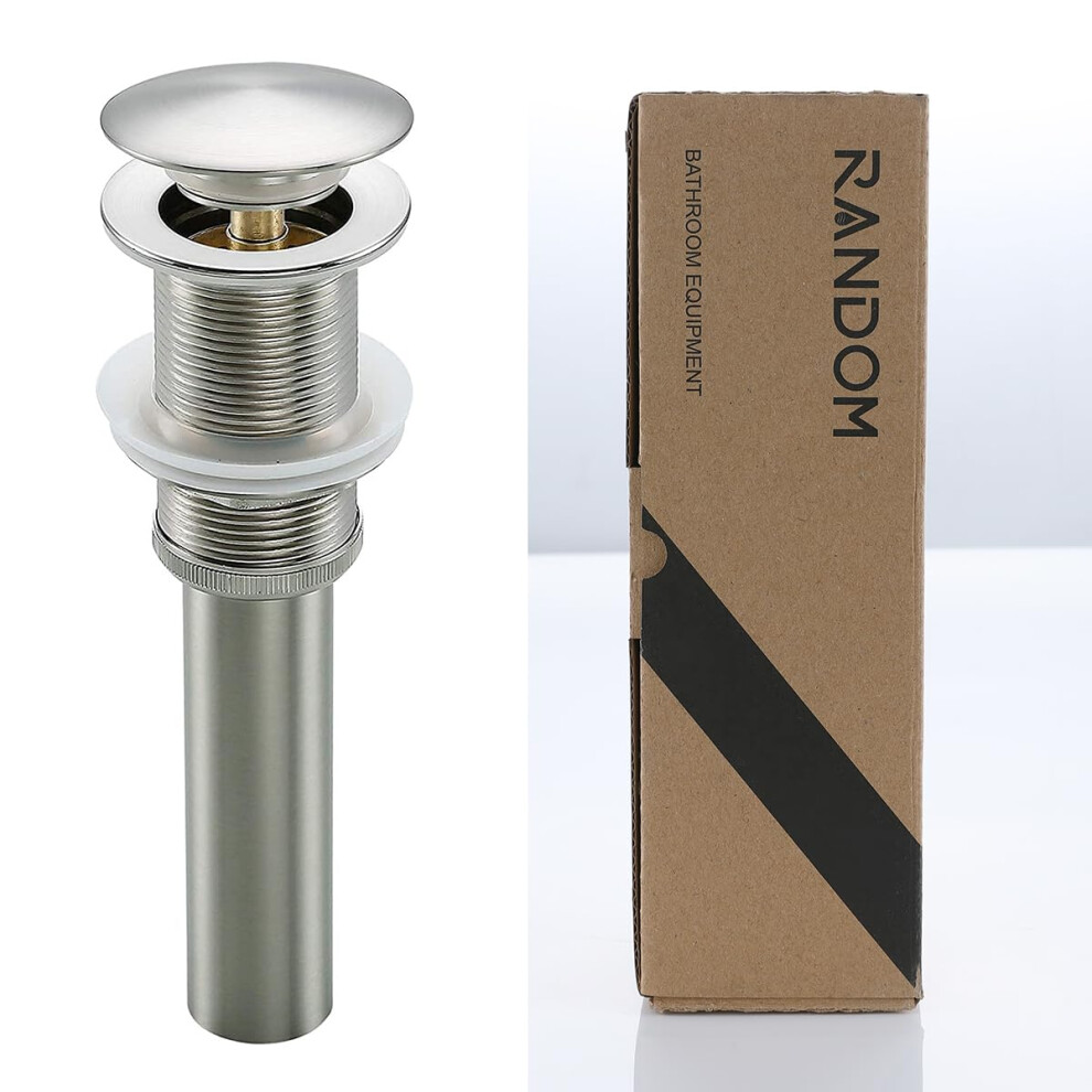 Random Bathroom Faucet Vessel Vanity Sink Pop Up Drain Stopper Without Overflow. (Brushed Nickel) 751940573337