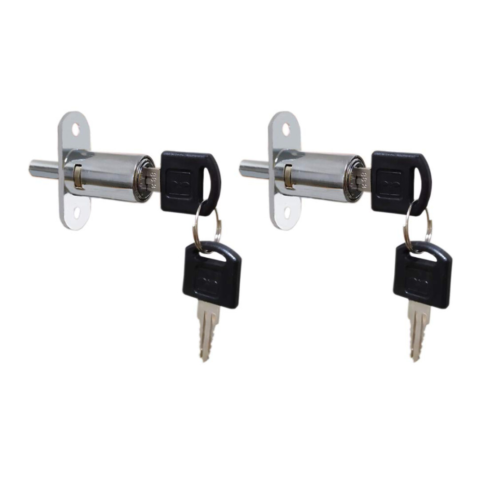 Victorshome Push Plunger Lock 19Mm X 32Mm Cylinder Head Chrome Plated Zinc Alloy Keyed Different 2 Pack 714453251383
