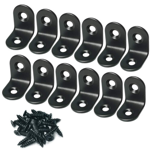 Support d'Angle Alamic Support  Angle Droit en Acier Inoxydable Noir Support d'Angle Joint Support  Angle Droit Support d'tagre avec Vis 20 x