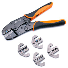 Wirefy Crimping Tool Set 5 PCS - Ratcheting Wire Crimper - For Heat Shrink Nylon Non-Insulated Connectors Ferrule Terminals