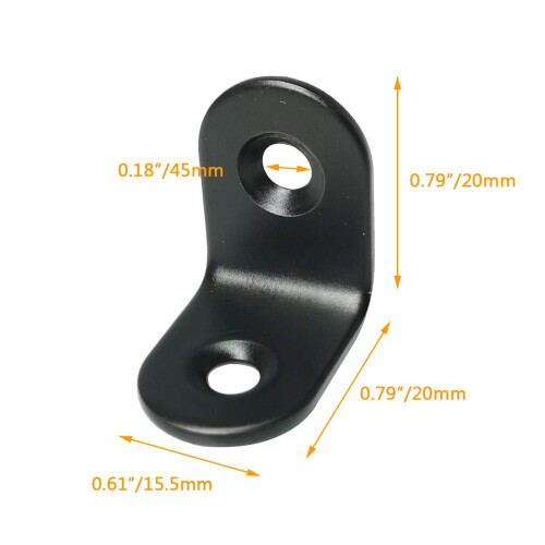 Support d'Angle Alamic Support  Angle Droit en Acier Inoxydable Noir Support d'Angle Joint Support  Angle Droit Support d'tagre avec Vis 20 x 1