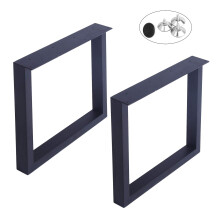 MBQQ Furniture Legs 15.7 Height 17.7 Wide Rustic Decory Square Tube Table Legs Heavy Duty Metal Desk Legs Dining Table Legs Industrial Modern DIY Ir