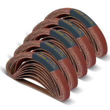 POWERTEC Cinghie di Levigatura 1/2 x 18 Pollici, 50PK, 10 ciascuna per 40/80/120/180/240 Grit