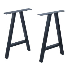 MBQQ 2 Pcs Rustic Decory Metal Desk & Dining Table Legs - Heavy Duty Industrial Modern A Shape Iron Bench Legs (H28'xW17.7')