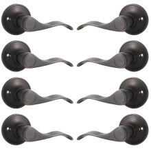Gobrico Pakke med 8 Wave Dummy D?rgreb Olie Gubbet Bronze Indvendige D?rh?ndtag til venstreh?ndede h?jreh?ndede D?rgreb, der kan drejes uden drej