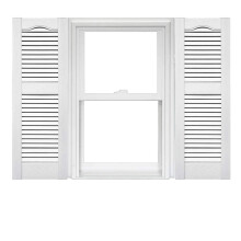 Mid America Open Louver vinylskodder (1 par) - 14,5 x 25 001 hvid