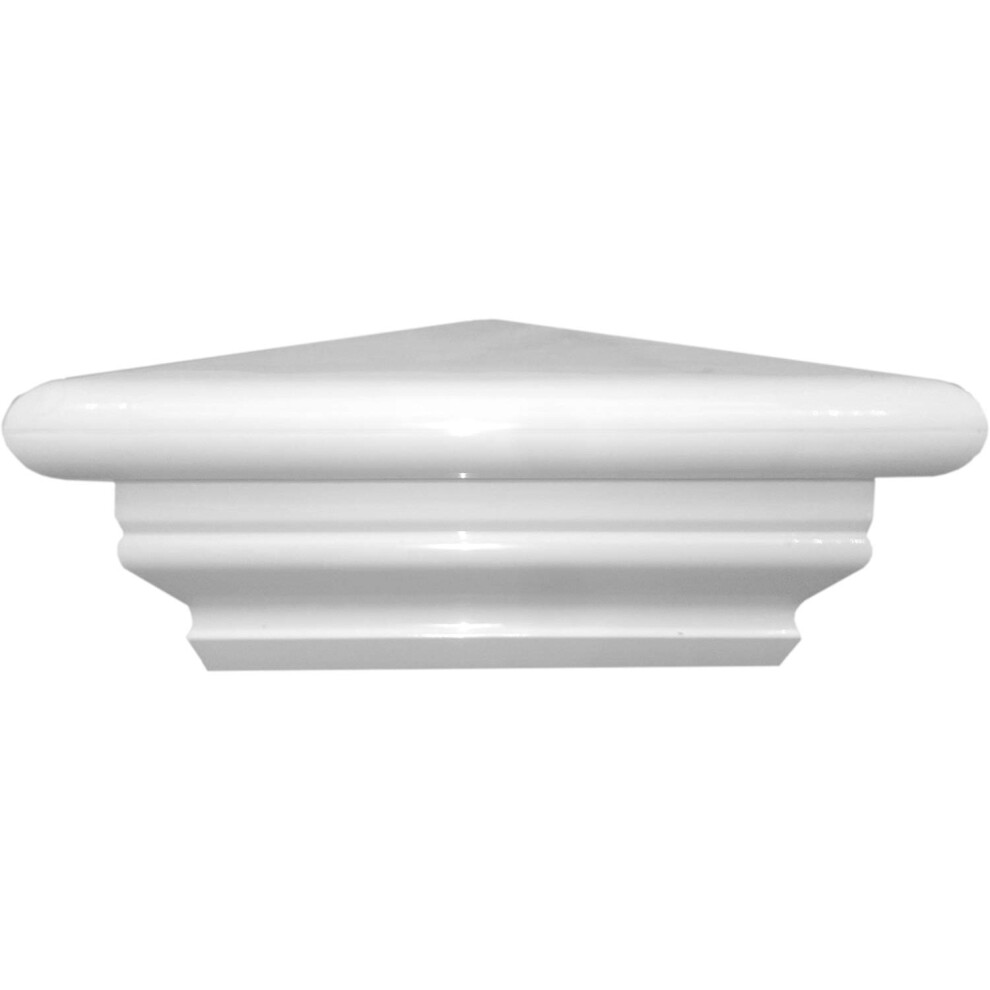 Jake Sales 4"""" Vinyl Post Cap - Federation Style Post Cap (Lmt) For 4 X 4 Vinyl Fence Posts. White Vinyl 840129210719