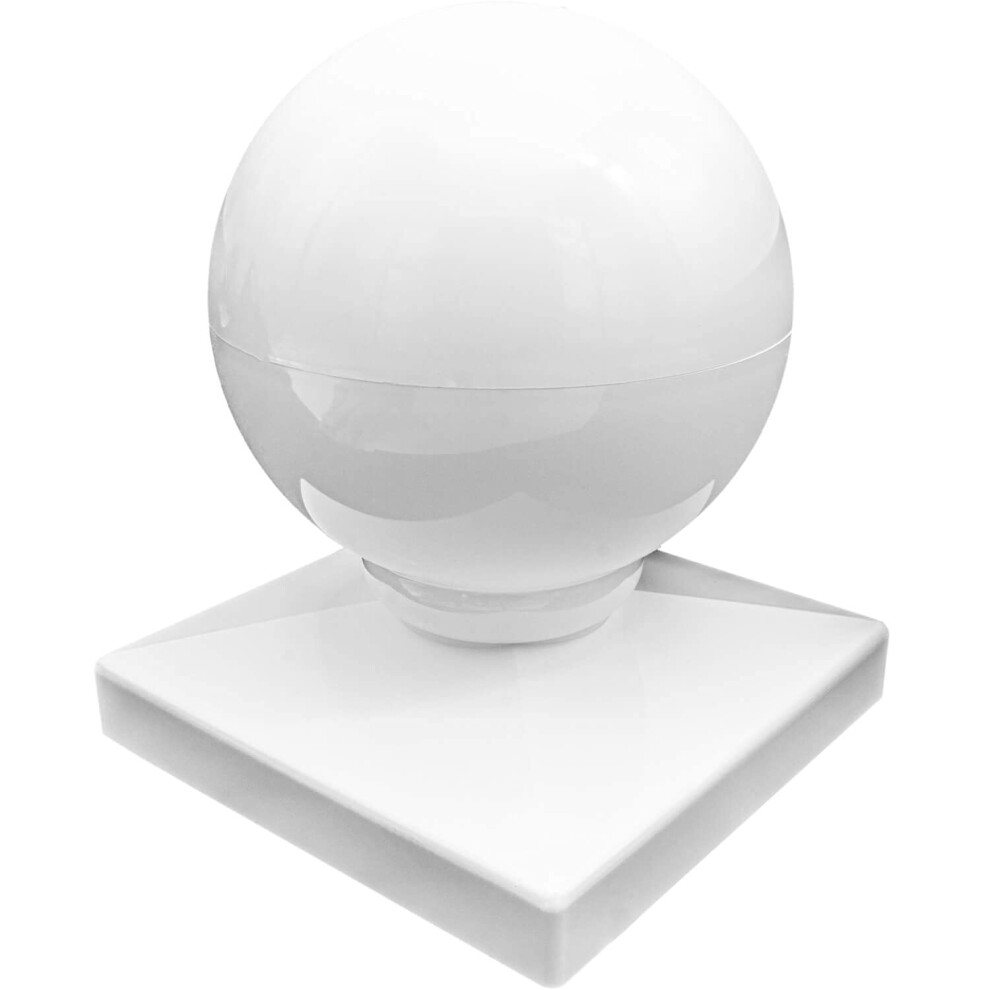 Jake Sales 4"""" Vinyl Post Cap Ball/Dome Style Post Caps - Vinyl Fence Post Caps For 4"""" X 4"""" Vinyl Fence Post - White Pvc/Vinyl Fence Post Cap 840129210603