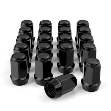 20 dadi neri con estremit? chiusa rigonfia da 1/2-20 da 1,38 pollici - Sedile a cono - Esagonale da 19 mm compatibili con Bronco Mustang Cherokee