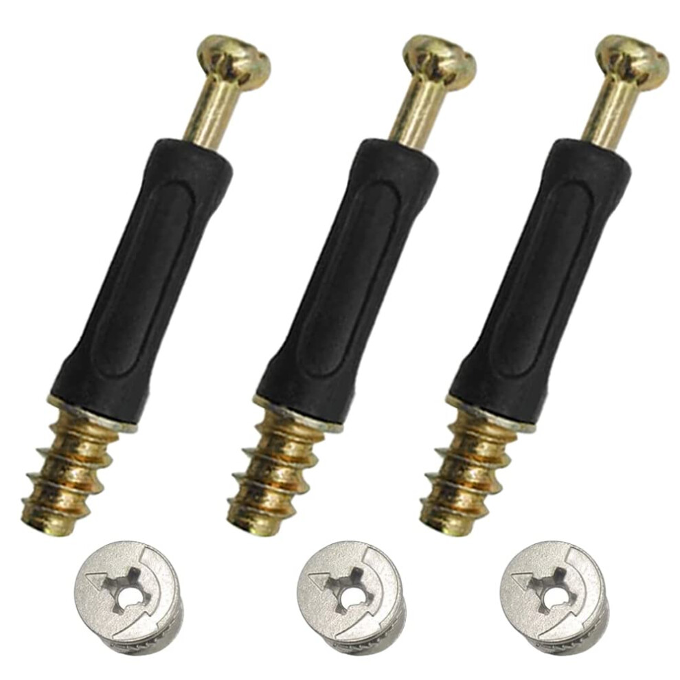 Eyech 50 Set Furniture Connecting Fittings With Dowel Cam Lock Nuts And Screws For Wardrobe And Cabinet Drawer Dresser 755318465002