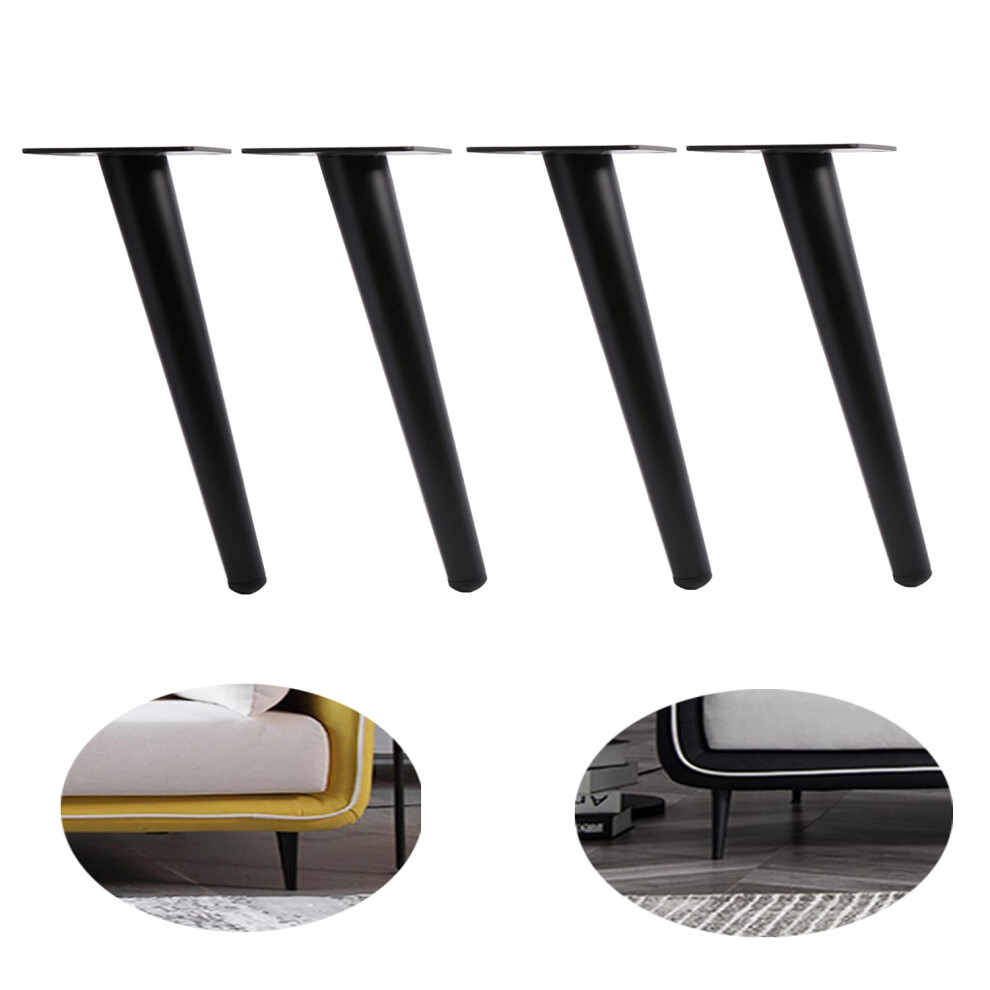 Alxeh Oblique Furniture Leg 8 Inch Slant Tapered Metal Coffee Table Legs 4Pcs Mid Century Modern Sofa Cabinet Feet Black For Home Diy Project 633337827257
