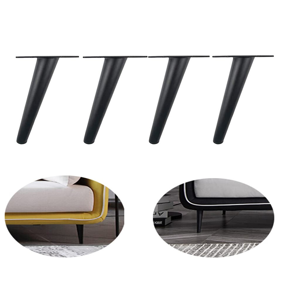 Alxeh Oblique Furniture Leg 4 Inch Slant Tapered Metal Coffee Table Legs 4Pcs Mid Century Modern Sofa Cabinet Feet Black For Home Diy Project 633337827240