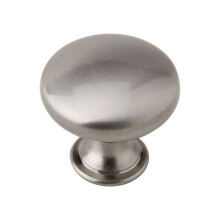 Silverline 6-pak skab Rund Knop Tr?k til K?kken Badev?relse Skuffeskab L?ge Skab 30mm B?rstet satin nikkel