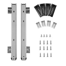 KINJOEK 2 STK 14 tommer under skrivebordstastatur Bakkeskinner Glider Justerbar H?jde Heavy Duty Kugleleje Keyboard Mount Track Silver